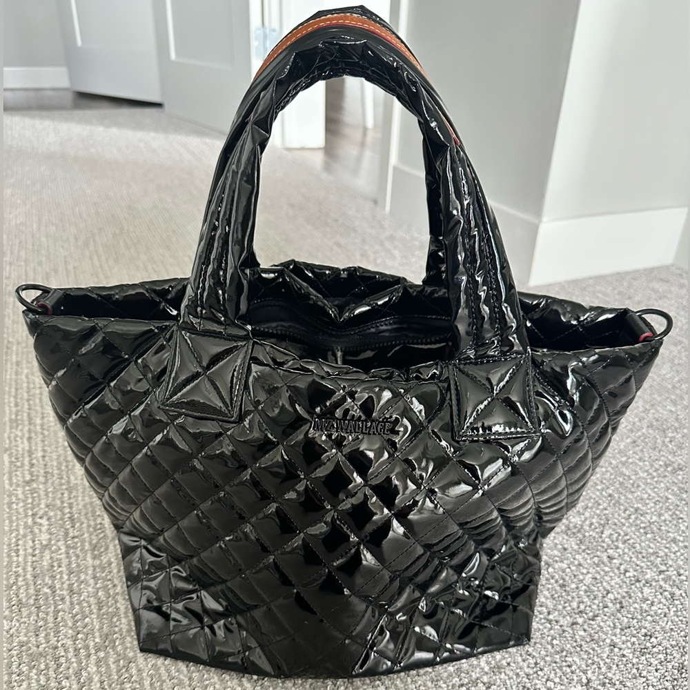 MZ Wallace | Black Lacquer Small Metro Tote Deluxe